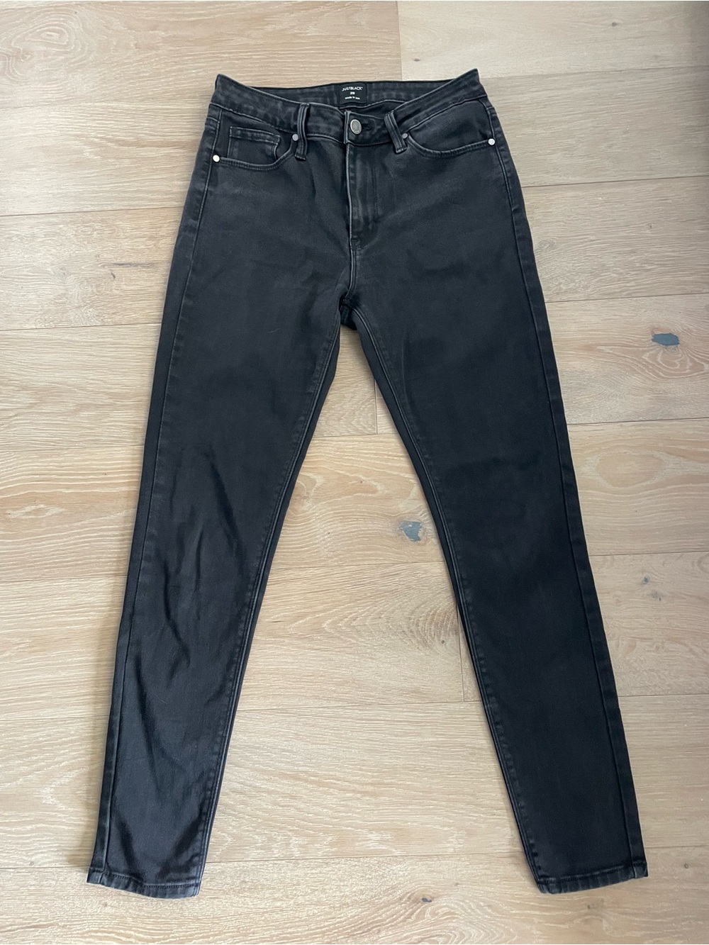 Just Black Denim Washed Black Skinny Jeans - Size 28